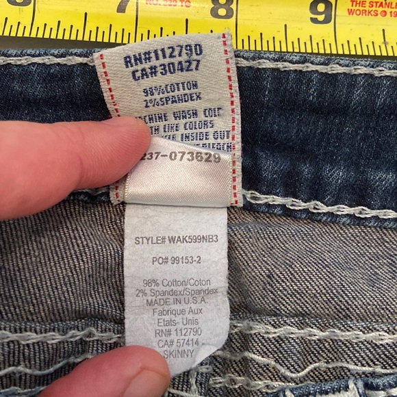 True Religion Skinny Jeans, USA Made, Style: WAK599NB3, 27x33, EUC, $279 MSRP - Picture 7 of 13